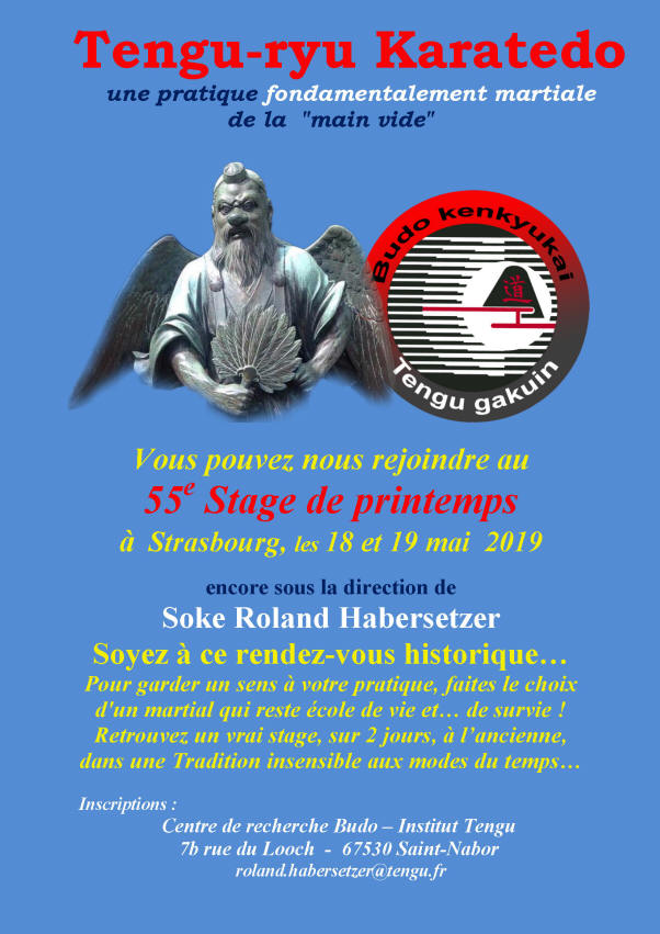 Annonce du stage de printemps de mai 2019